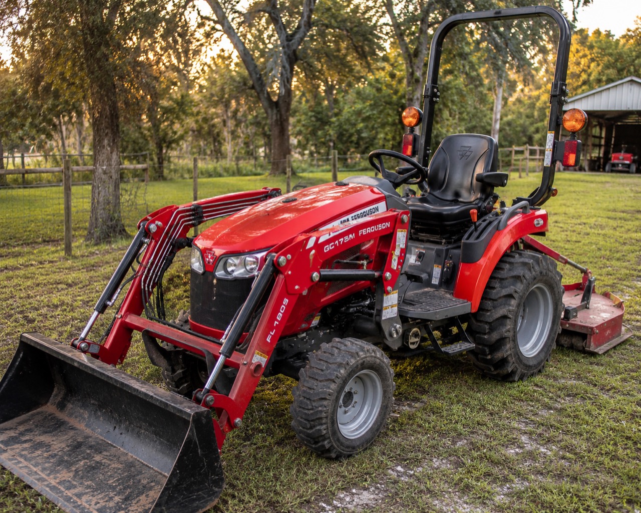 Little Tractor Co Massey Ferguson GC1725M compact tractor with front bucket